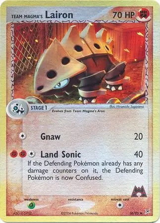 Team Magma v Aqua Team Magma's Lairon #36/95 reverse holo